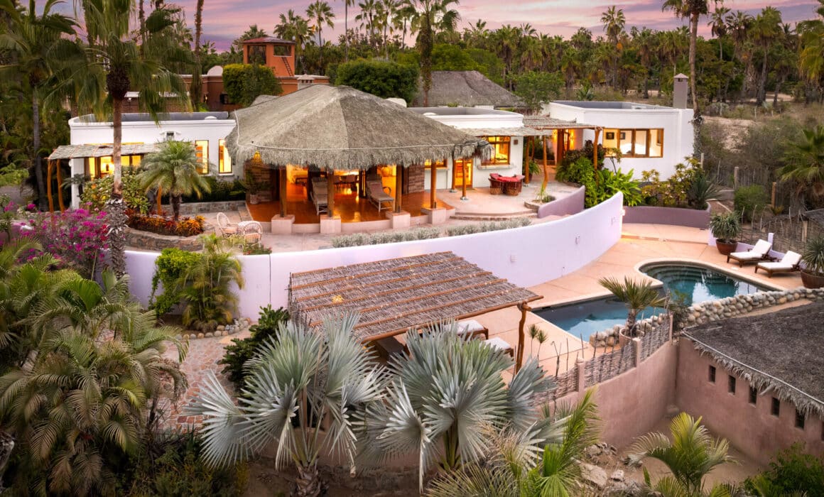 La Cachora Todos Santos luxury home surrounded by lush greenery