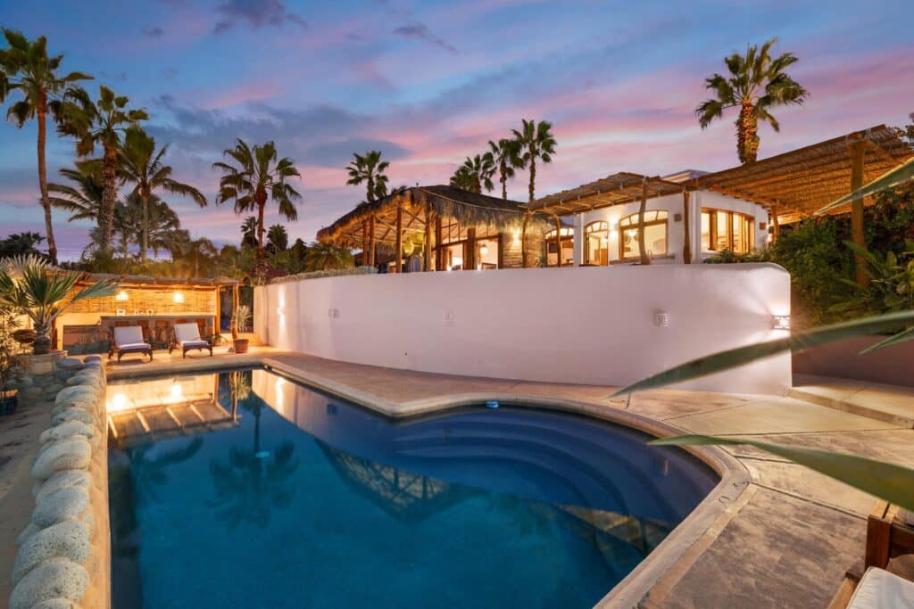 La Cachora Todos Santos luxury home surrounded by lush greenery